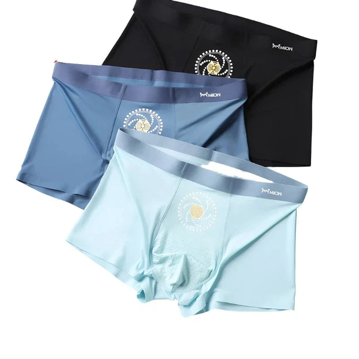 Pack Of 3 Antibacterial Ice Silk Boxer Shorts For Men