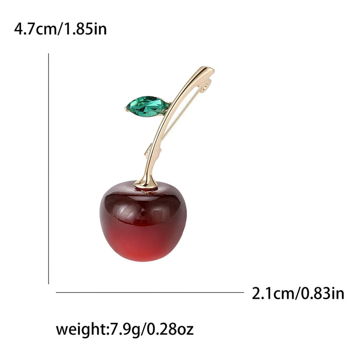 Cherry Brooch Pin Delicate Resin Lapel Pin For Casual Clothing Parties And Office Wear