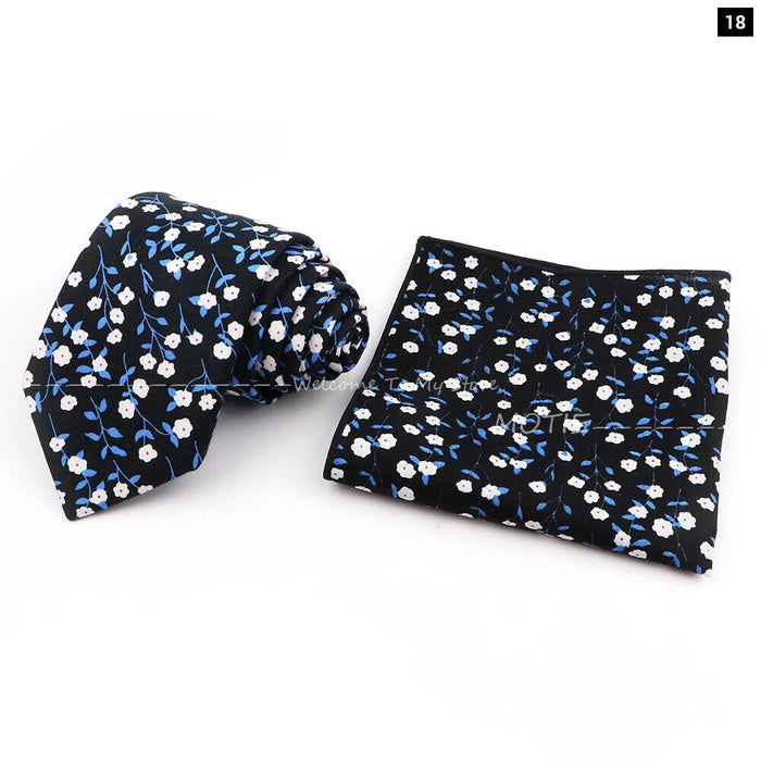 Floral Cotton Tie Set For Parties And Daily Wear