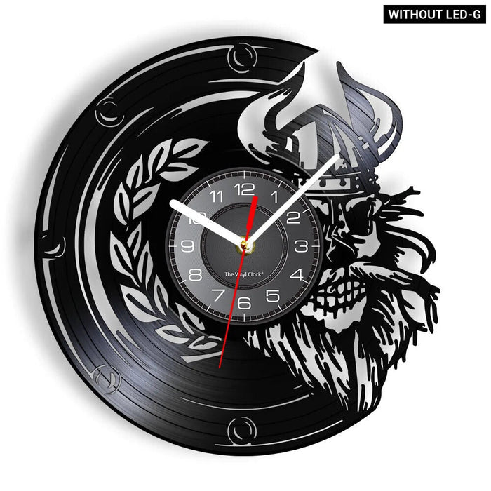 Scandinavian Viking Wall Clock With Norse Symbols