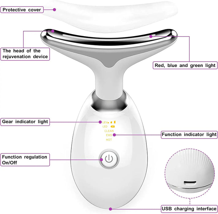 Ems Neck Face Lifter Massager Led Photon Therapy