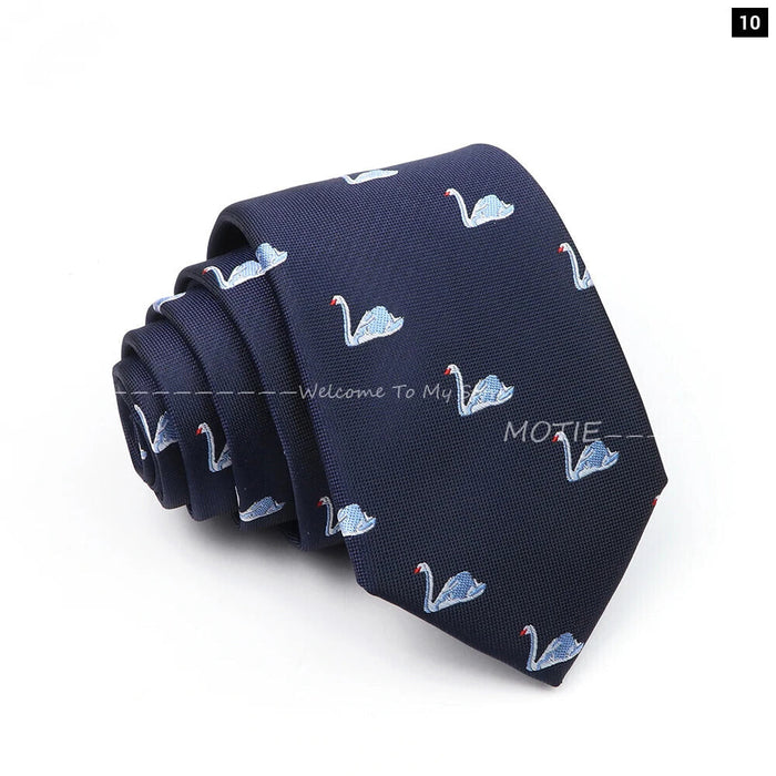 Blue Dragonfly Swan Necktie For Weddings And Daily Wear