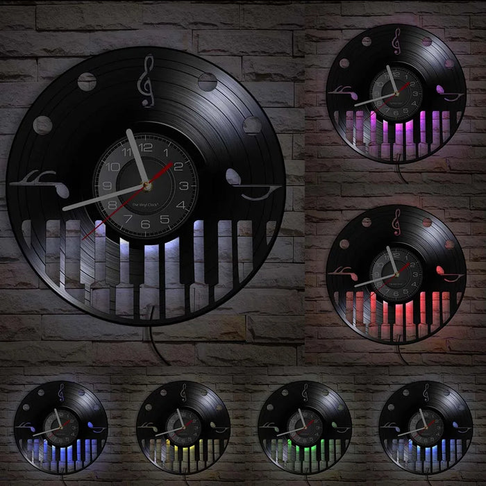 Musical Vinyl Record Wall Clock