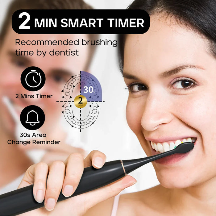 3 In 1 Sonic Toothbrush 3 Heads Pressure Sensor Calculus Remover