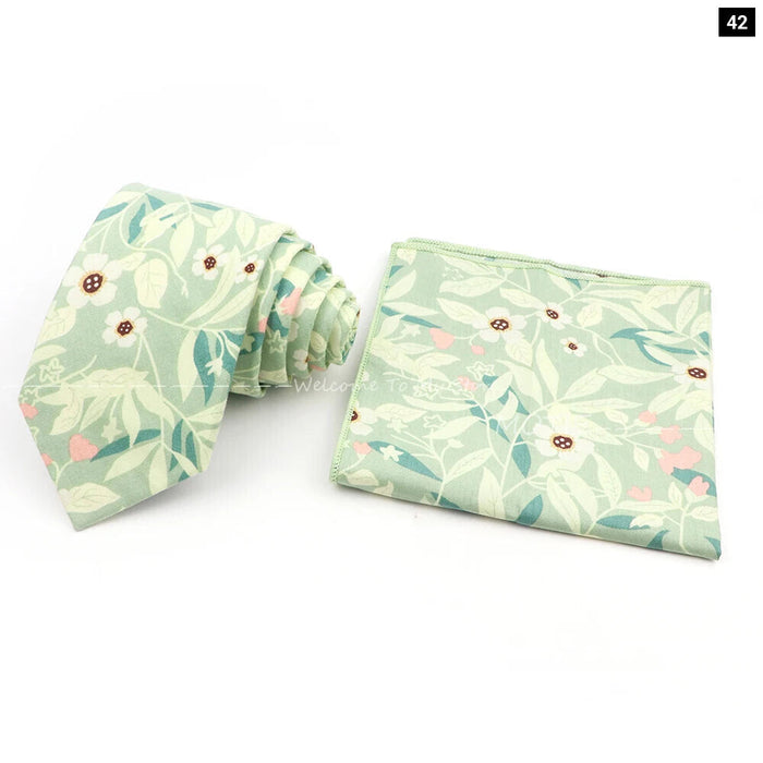 Floral Cotton Tie Set For Parties And Daily Wear