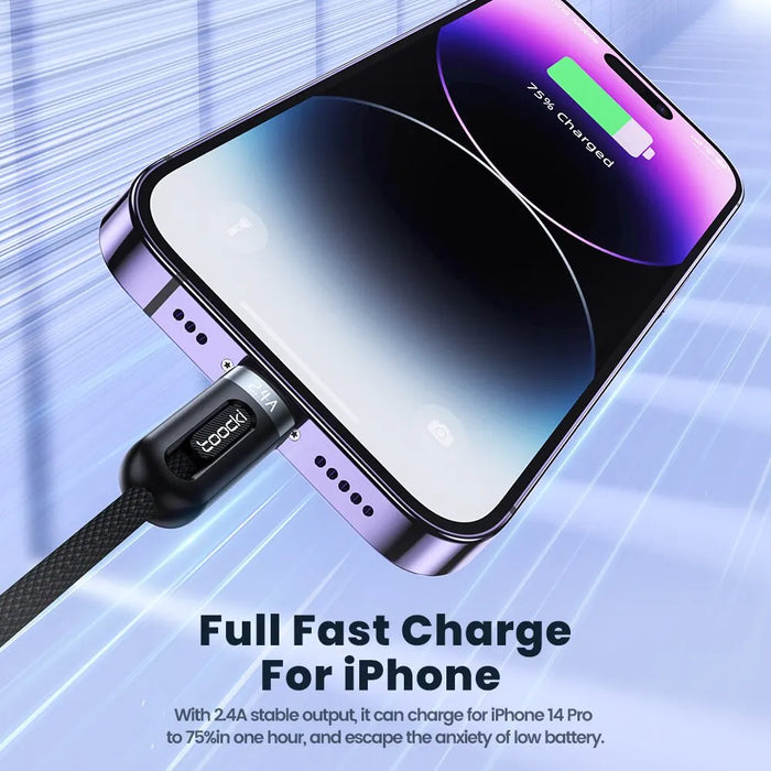 6a 3in1 Fast Charging Cable For Iphone x Xiaomi Oneplus