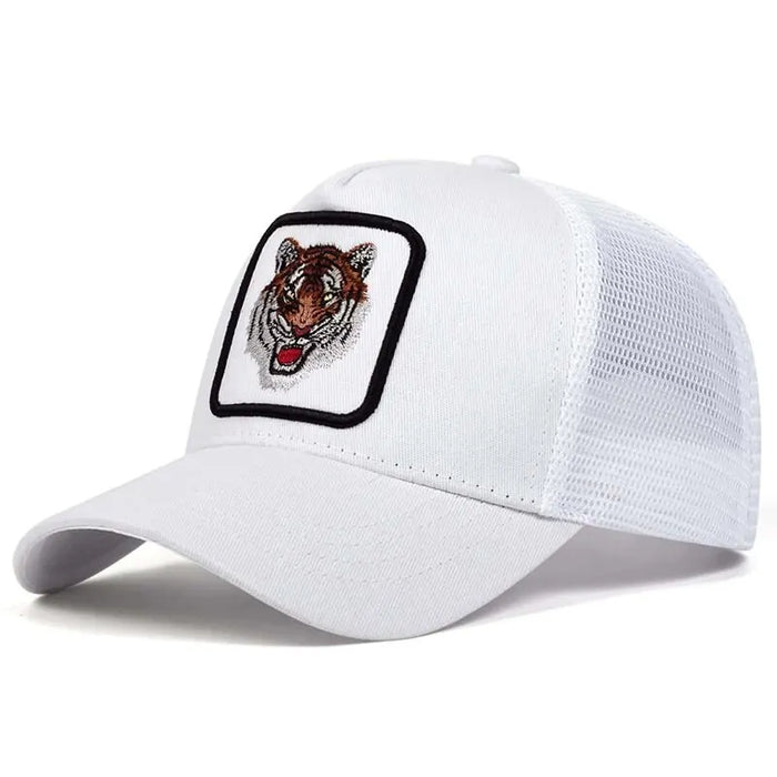 Adjustable Tiger Embroidered Baseball Cap / Hat For Outdoor Sun Protection