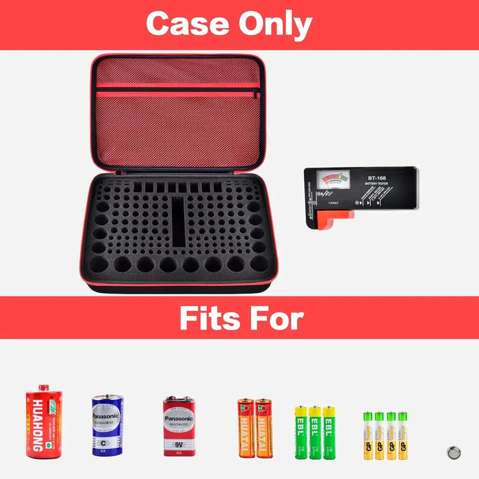 162 Battery Organizer Storage Case Tester For Aa Aaa C D 9V 3V Lithium Cr2 Cr123 Cr1632 Cr2032 18650