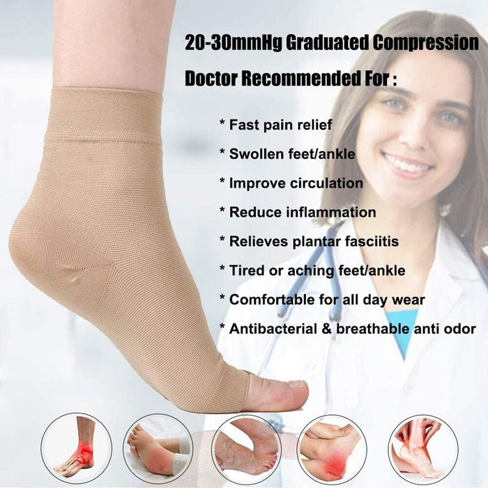 1 Pair Foot Compression Sock for Arch Support Injury Recovery Pain Relief