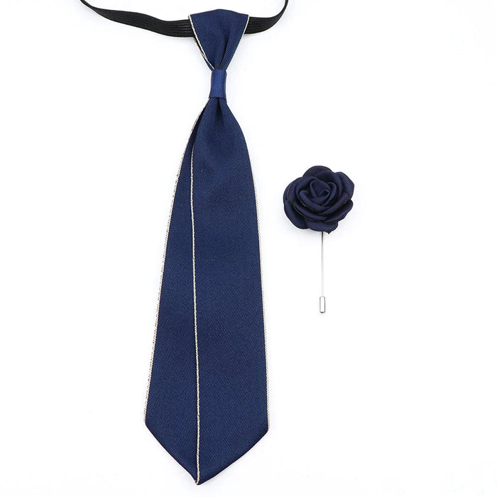 Handmade Ties And Flower Brooch Set And Elegant For Weddings And Business