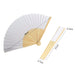 Portable Hand Painted White Folding Fan For Dance