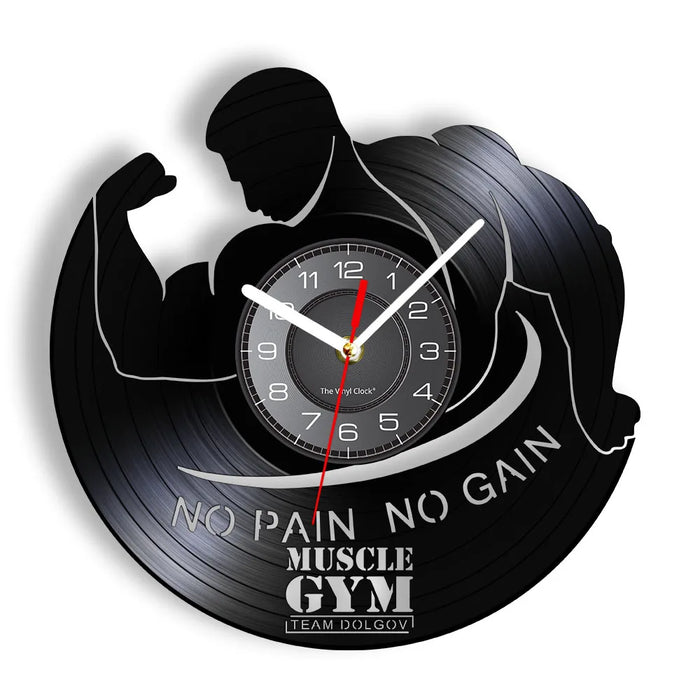 Fitness Vinyl Record Wall Clock With Led Backlight