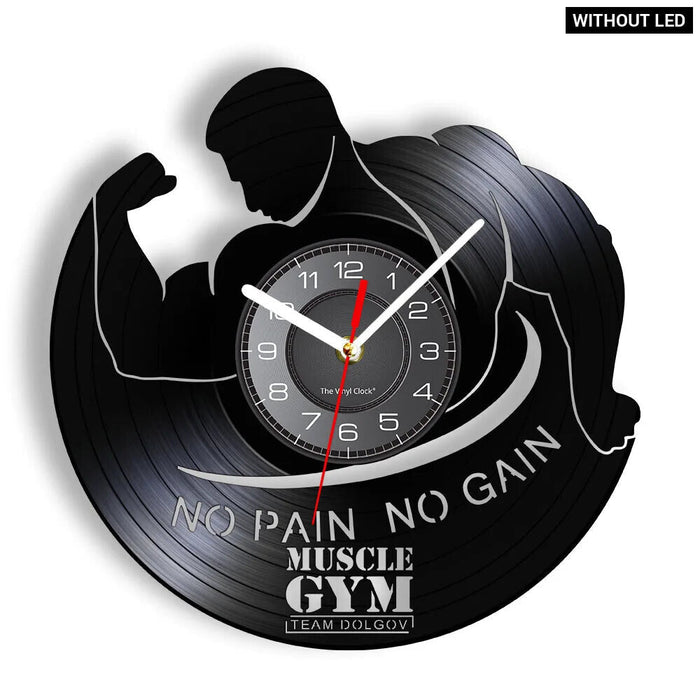 Fitness Vinyl Record Wall Clock With Led Backlight