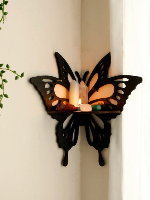 Boho Butterfly Corner Shelf For Home Decor