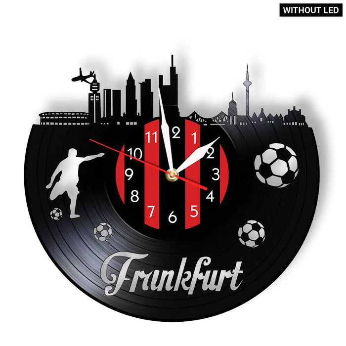 Frankfurt Cityscape Vinyl Record Wall Clock