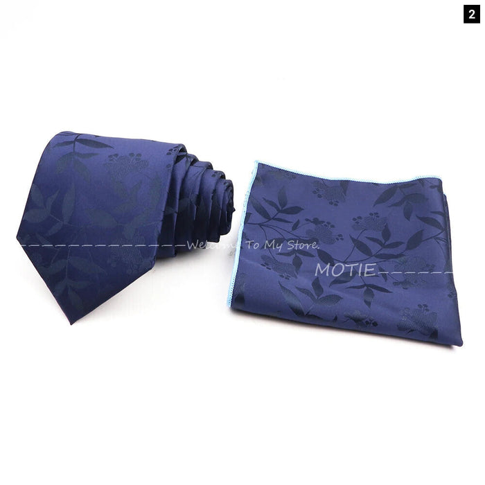 Floral Pocket Square Tie Set For Weddings Parties And Daily Wear