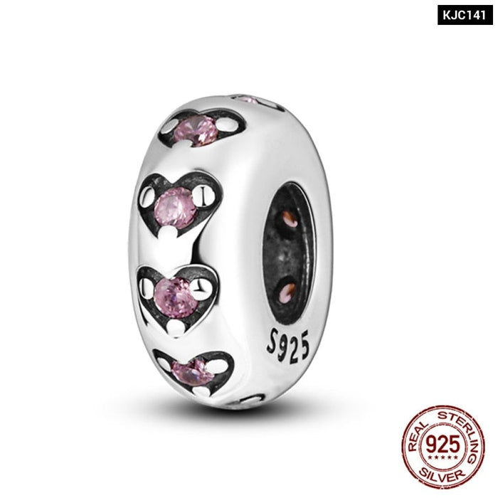 Fit Pandora Original Bracelet 925 Sterling Silver Cats Claw Butterfly Silicone Spacer Beads Colourful Zircon Fine DIY Jewelry