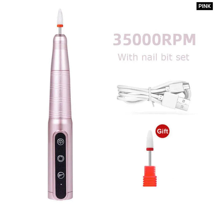 Portable Rechargeable Nail Drill 35000Rpm