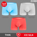 3 Piece Antibacterial Ice Silk Boxer Set For Men