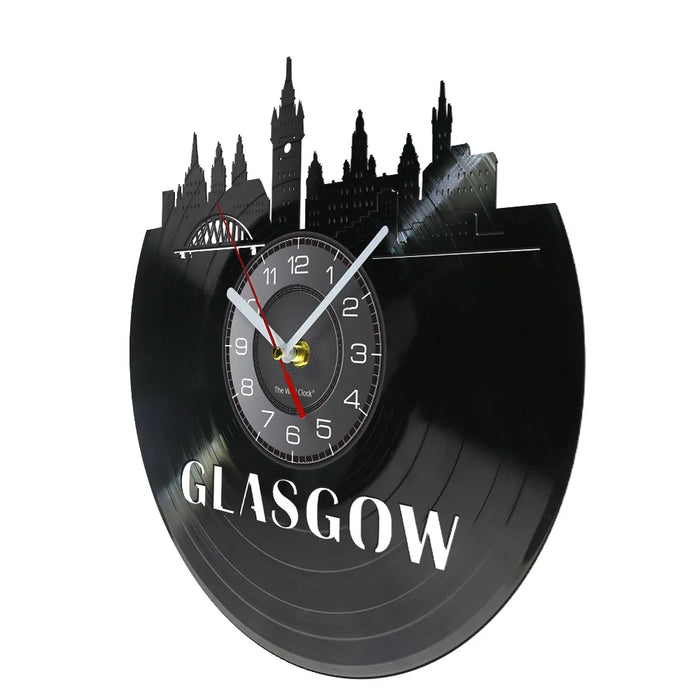 Minimalist Glasgow Vinyl Record Clock