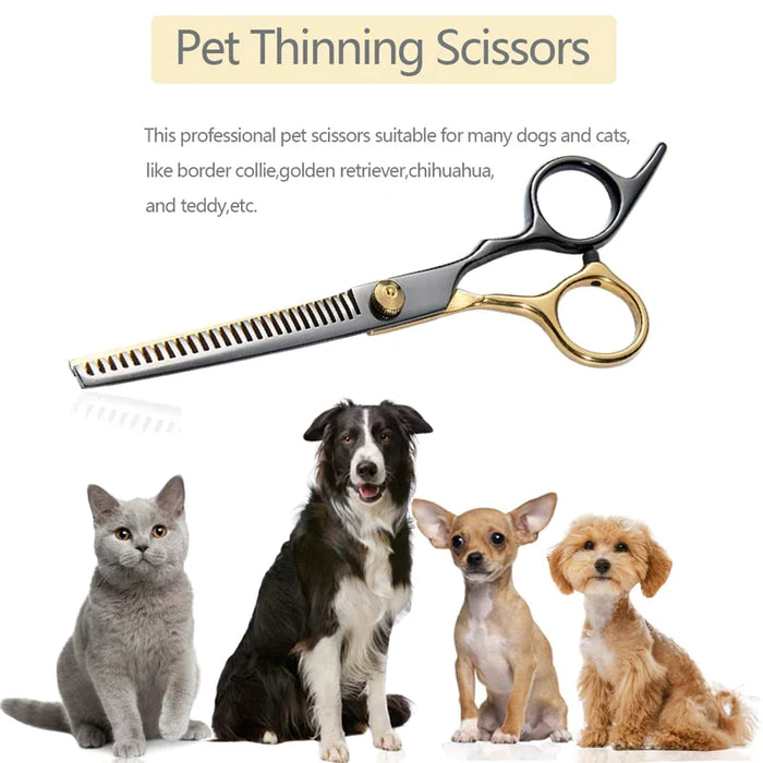 Thinning Pet Grooming Scissors Ergonomic Durable Sharp Stainless Steel Shears