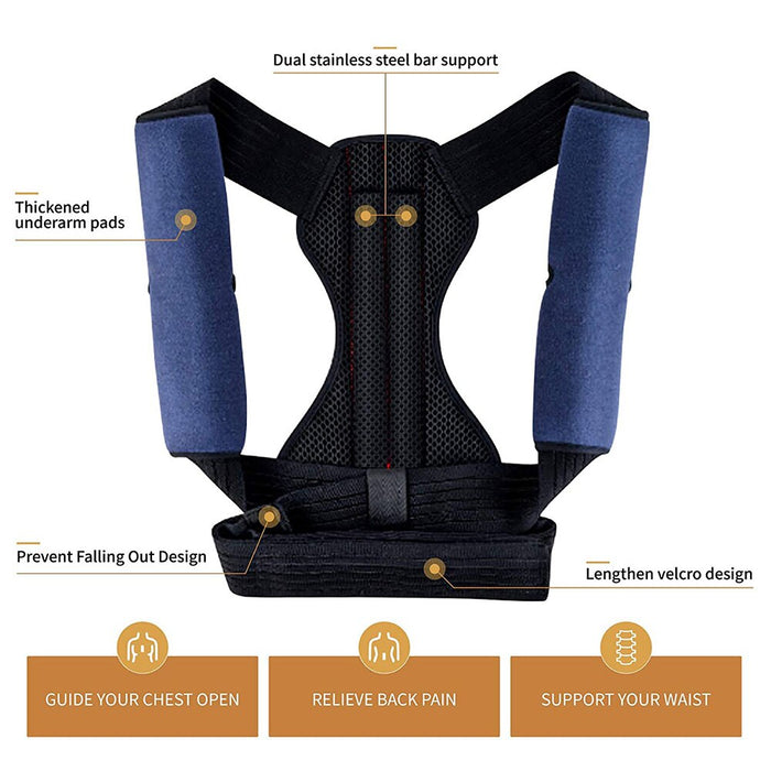 Adjustable Breathable Upper Back Straightener For Pain Relief