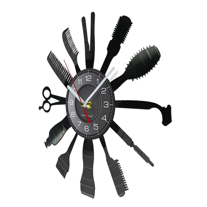 Barber Shop Vinyl Record Clock