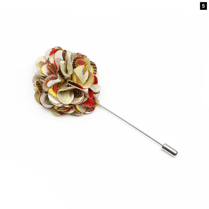 Handmade Romantic Flower Brooch Mens Wedding Suit Accessory