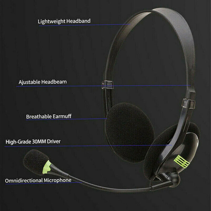Office Headset with Surround Sound and Hd Mic