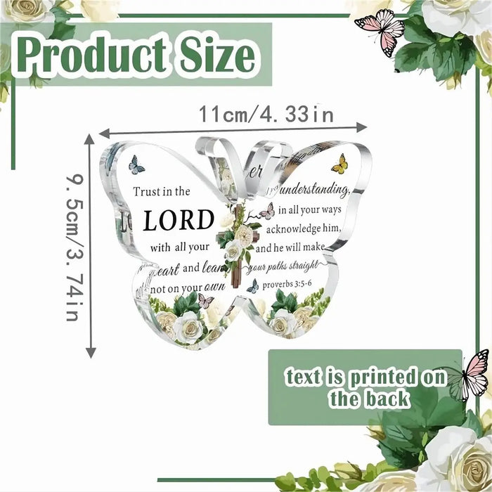 Christian Bible Gift For Women And Men Acrylic Butterfly Prayer Room Decor