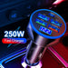 250w 4usb Pd Car Charger For Fast Charging