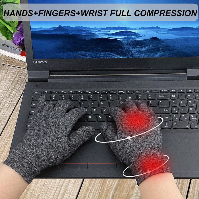 1 Pair Full Finger Arthritis Compression Gloves For Women Men Relieve Pain Rheumatoid