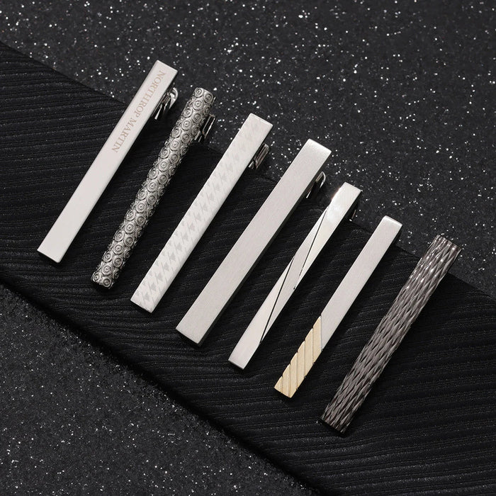 Golden Stripe Metal Necktie Clip Business And Party Accessory