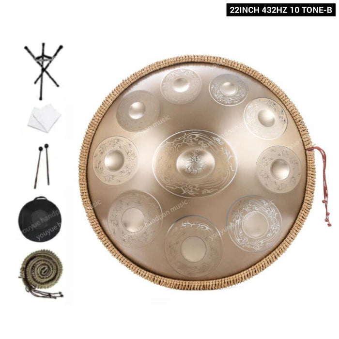 440Hz 432Hz 22Inch 12 10 9 Notes Steel Tongue Handpan Drum