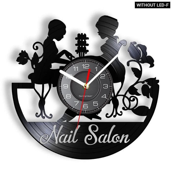 Beauty Store Wall Clock Manicure Design