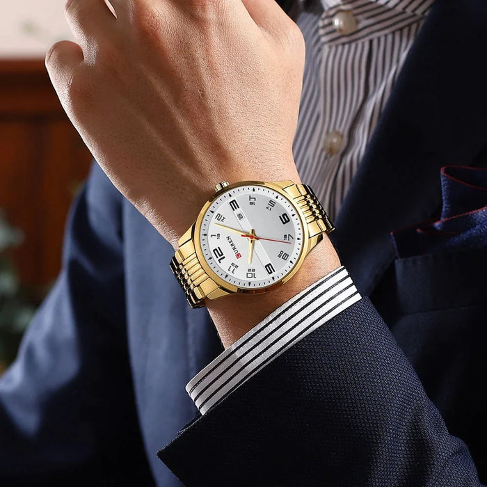 Stainless Steel Quartz Luminous Hands Clock For Men