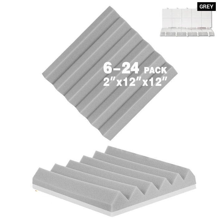 Acoustic Foam Panels Wedges Sound Proof Foam Panels 6-24 Pack High Density Foam Fire Resistant Studio Foam