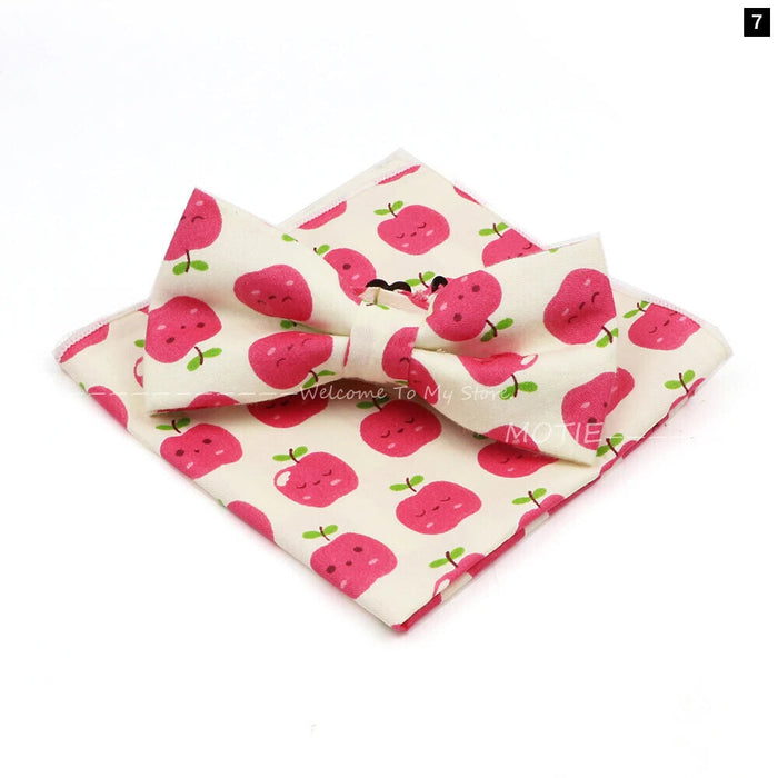 Colourful Cotton Bowtie Set For Parties And Gifts