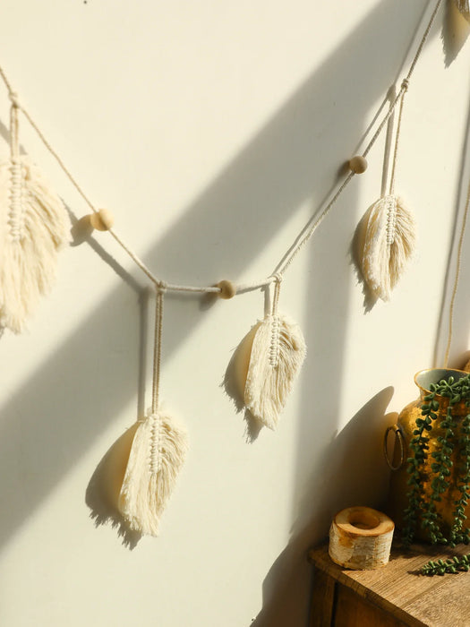 Boho Leaf Macrame Tapestry For Room Decor