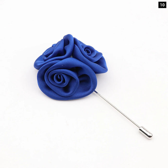 17 Colour Mens Handmade Floral Lapel Pin For Weddings