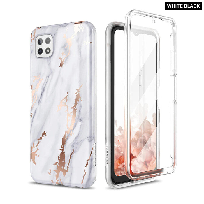 Shockproof Marble Case For Samsung Galaxy A22 With Screen Protector