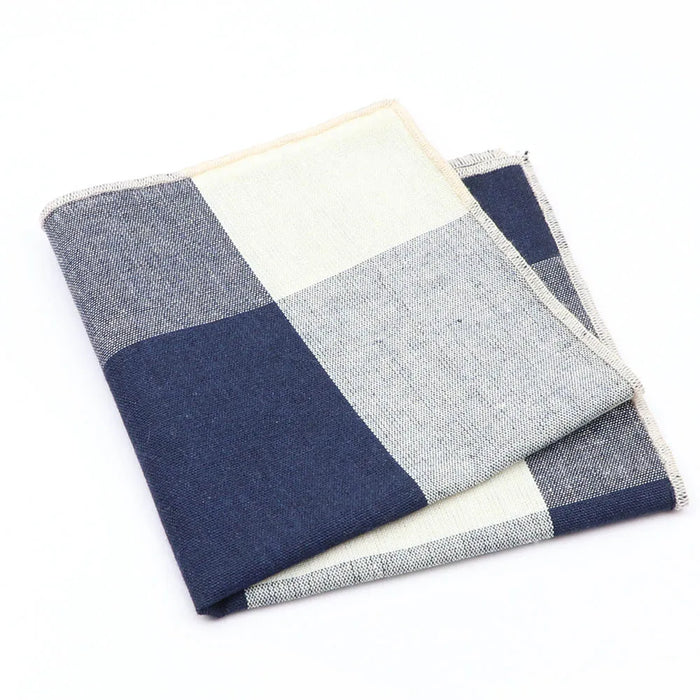 Premium Cotton Plaid Hankerchiefs Black Blue Red