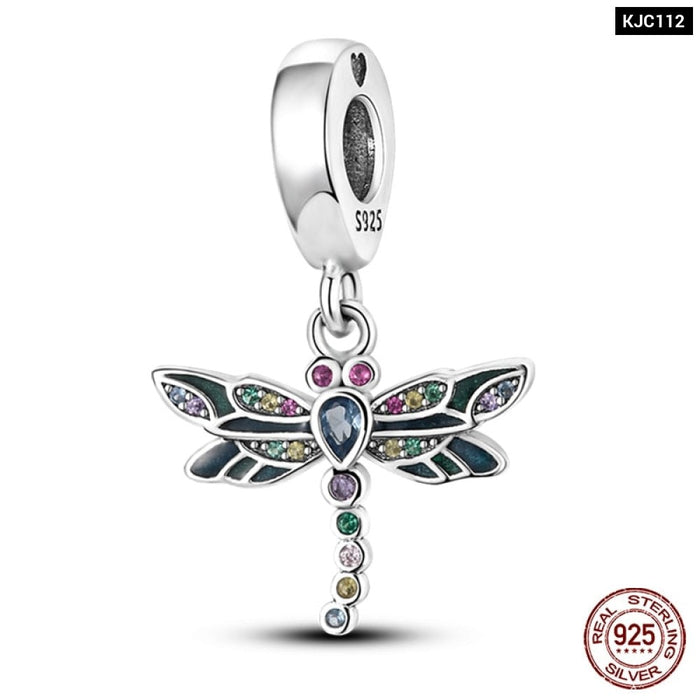 Fit Pandora 925 Original Bracelet 925 Sterling Silver Flower Bird Series Charms Beads For Women DIY Jewelrys Making