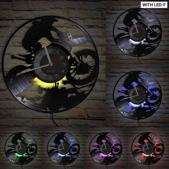 Motocross Vinyl Record Wall Clock