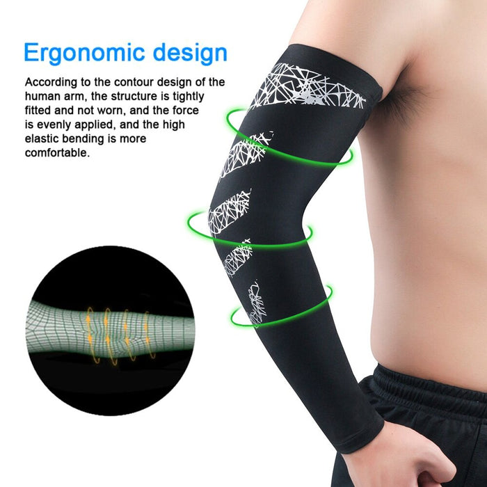 2Pcs UV Protection Cooling Arm Sleeves For Cycling Driving Running