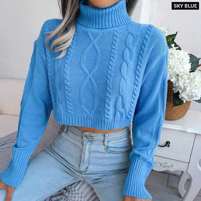 Knitted Turtleneck Sweater For Women