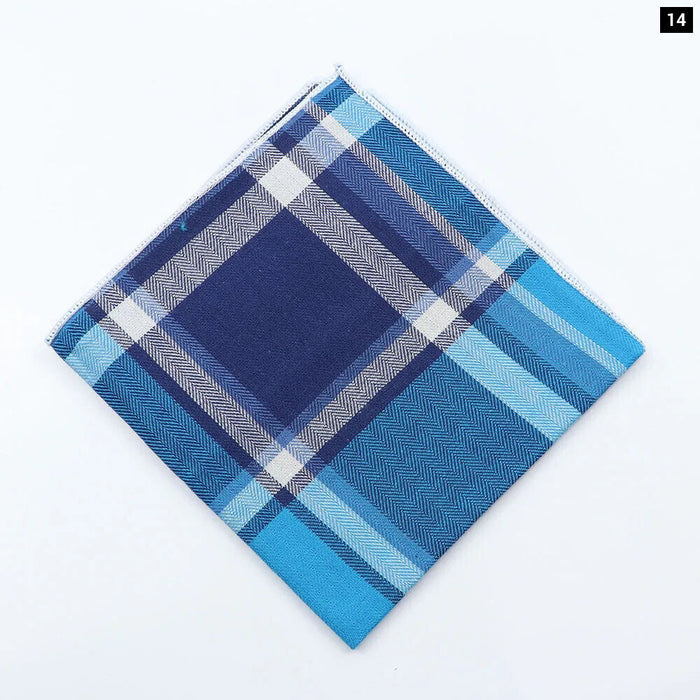 Vintage Plaid Cotton Hankerchiefs Pocket Squares