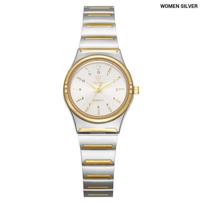 Quart Movement Women Mens Watches Luxury Stainless Steel Female Ladies Golden Wristwatch Clock