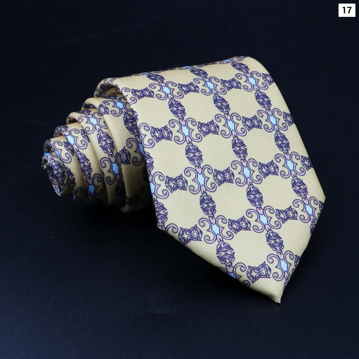 Mens Silk Tie 8.5Cm Plaid Dots Blue Green For Weddings And Parties