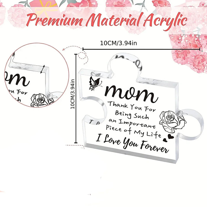 Engraved Puzzle Acrylic Plaque For Mom Perfect Gift For Mother's Day Or Birthday